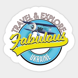 Travel explore fabulous Ukraine logo Sticker